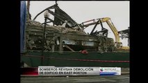 East Boston: Bomberos asisten a demolición  de edificio inestable