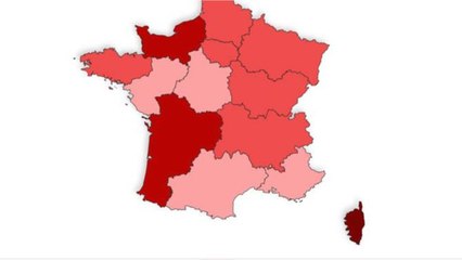 Le taux de reproduction de l'épidémie en baisse dans 9 régions, notre carte de France