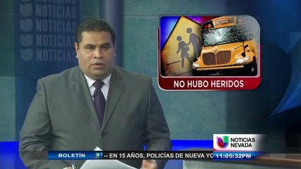 Autobus escolar choca en Las Vegas