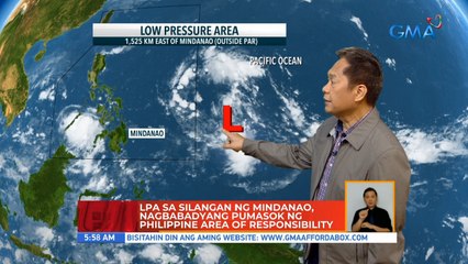 LPA sa silangan ng Mindanao, nagbabadyang pumasok ng PAR | UB