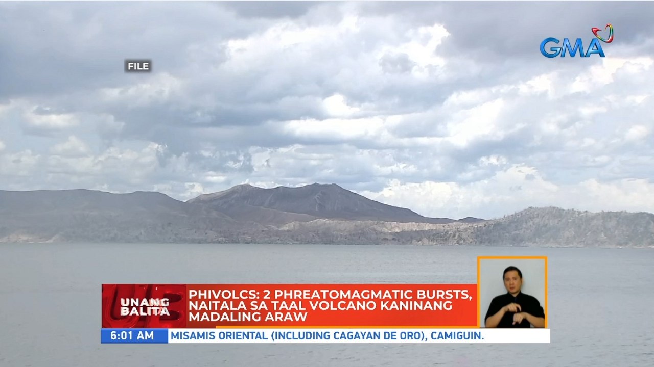PHIVOLCS: 2 phreatomagmatic bursts, naitala sa Taal Volcano kaninang madaling araw | UB