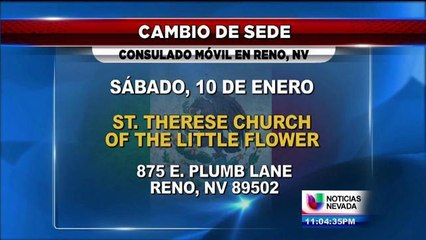 El consulado de móvil  que se realizará en Reno ha cambiado de sede.