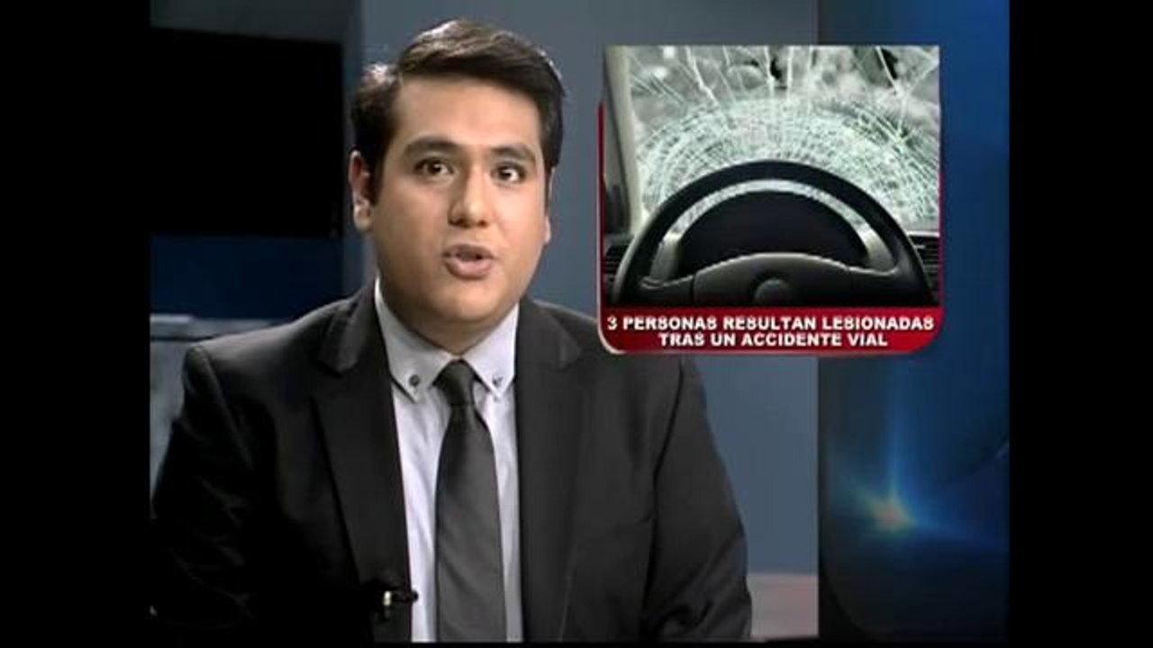 3 personas resultan lesionadas tras accidente vial