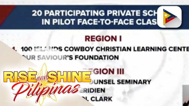 20 private schools sa bansa, lalahok din sa pilot run ng limited face-to-face classes