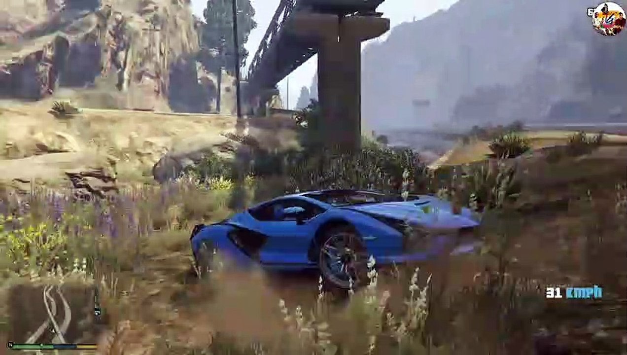 GTA 5 Lamborghini Sian Car Flying Jump 300kmph _ GTA V GAMEPLAY  720p60