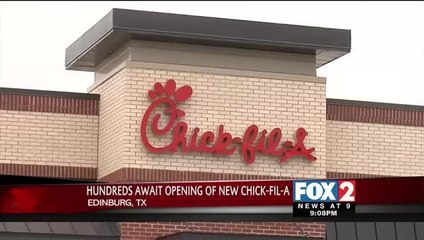 More than 100 Individuals Camping Outside Edinburg Chick-Fil-A