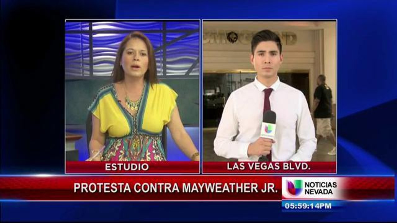 Protestan en contra de Floyd Mayweather Jr.