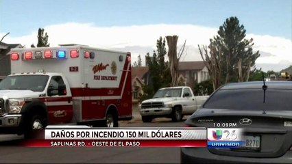 Incendio deja daños por 150 mil dólares en vivienda al oeste de El Paso.