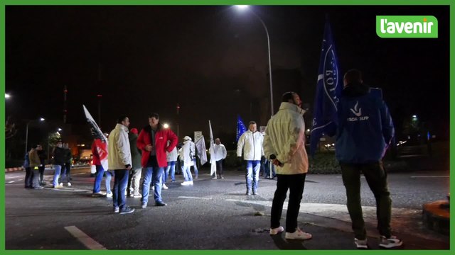 Les policiers en colère à la centrale nucléaire de Tihange