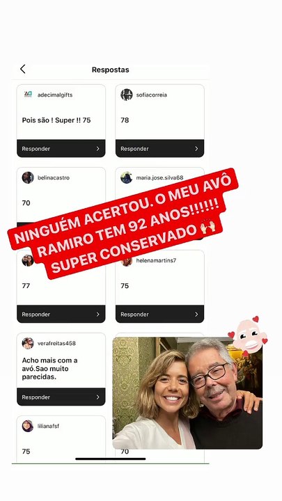 Isabel Silva e o avô Ramiro