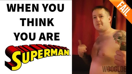 'Drunk man's Superman impression ends with a MASSIVE FAIL '