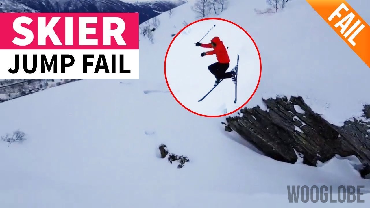 'Epic winter fail shows skier face planting into the snow'