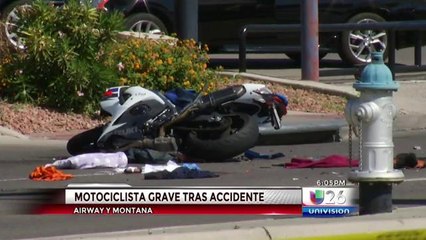 Motociclista grave tras accidente