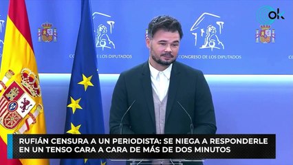 Rufián censura a un periodista: se niega a responderle en un tenso cara a cara de más de dos minutos