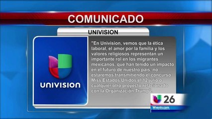 Univision pone fin a contrato con Miss Universo