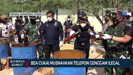 Ponsel Ilegal Dimusnahkan Bea dan Cukai Sumatera Utara