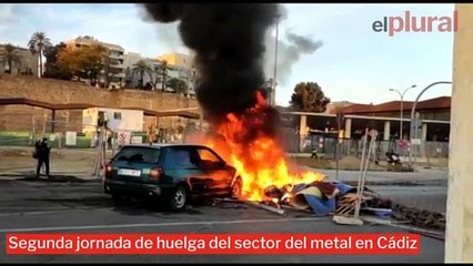 Segunda jornada de huelga del sector del metal en Cádiz
