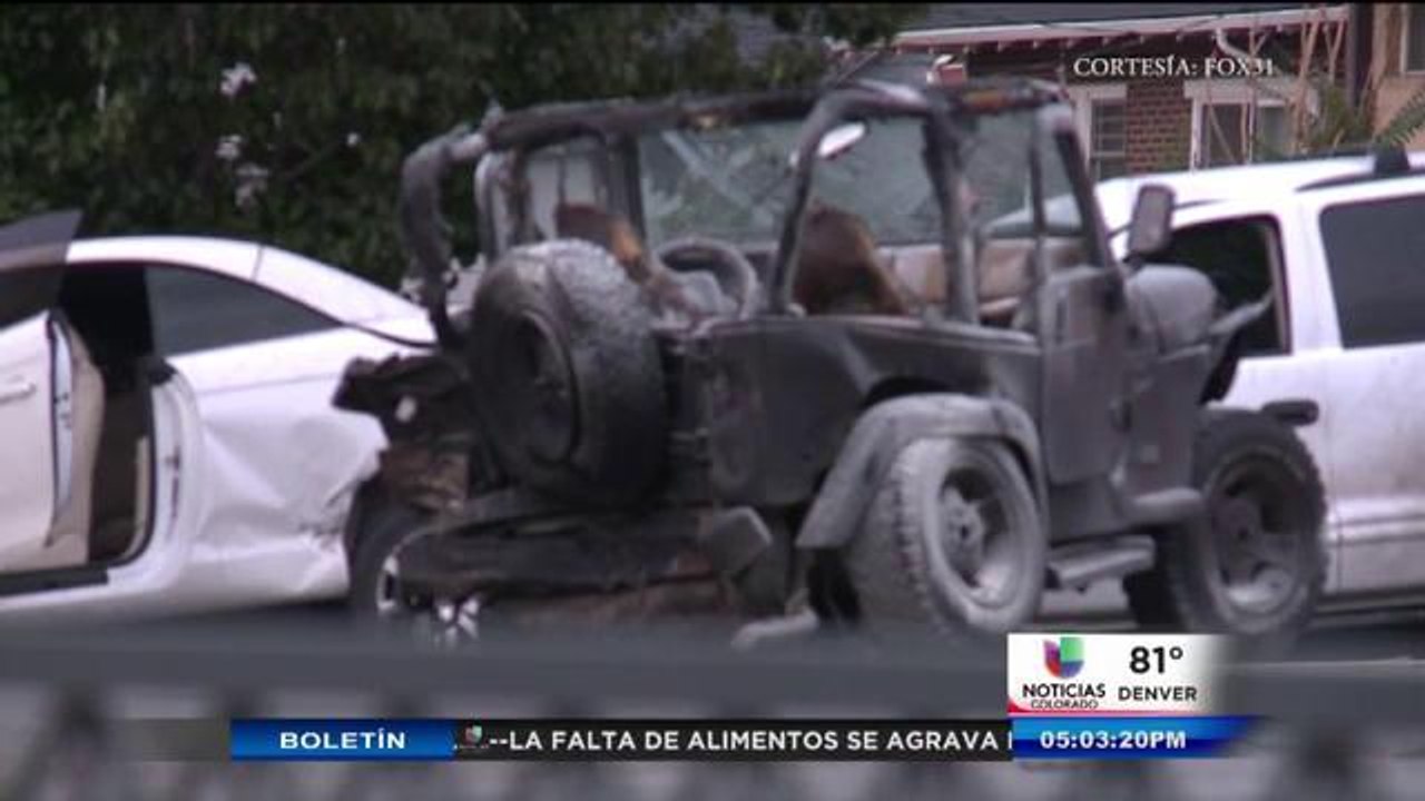 Aparatoso accidente vial en Denver