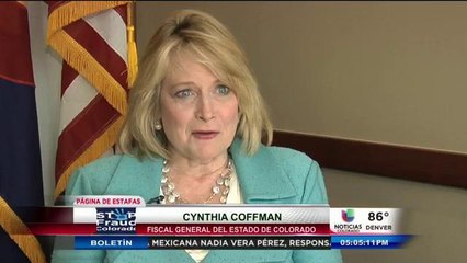 La fiscal general de Colorado habla de la página para reportar estafas.