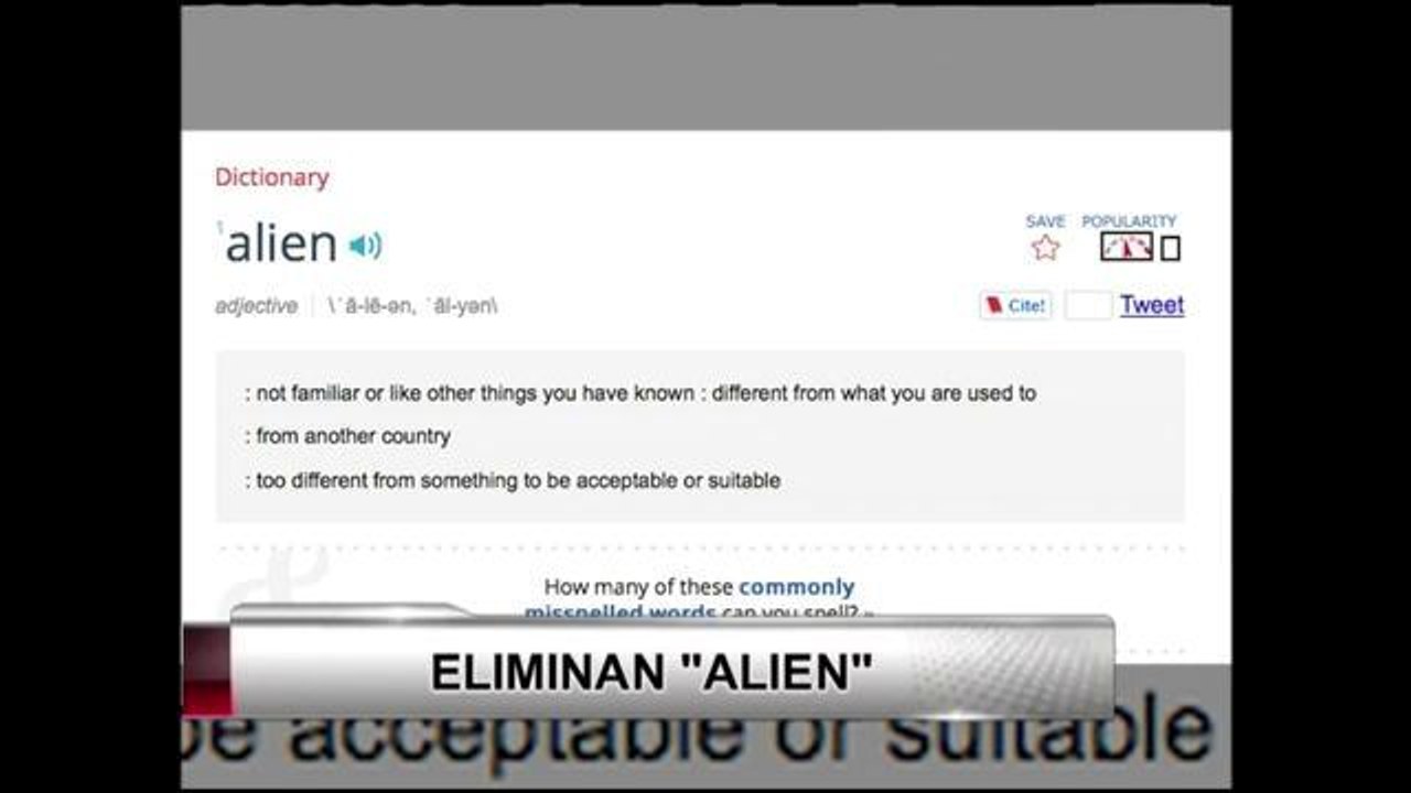 Elimuinan el término "alien"