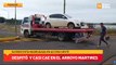 Despitó un auto y casi cae en el arroyo Mártires