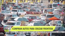 Migrantes compran automóviles para intentar cruzar la frontera