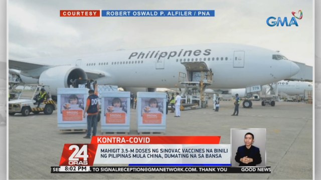Mahigit 3.5-M doses ng Sinovac vaccines na binili ng Pilipinas mula China, dumating na sa bansa | 24 Oras