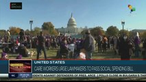 United States: Care workers hold a march seeking more social spending