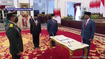 Momen Prabowo dan Mahfud MD Menjadi Saksi Pelantikan Andika Perkasa jadi Panglima TNI