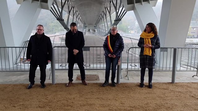 Inauguration de la passerelle piétonne du pont de tilff : Ce pont va fluidifier la circulation