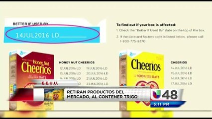 Retiran productos del mercado por contener trigo