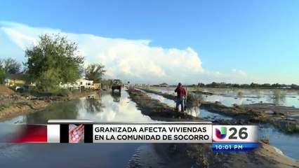 La comunidad de Socorro sufre los estragos del granizo y lluvias de las últimas horas
