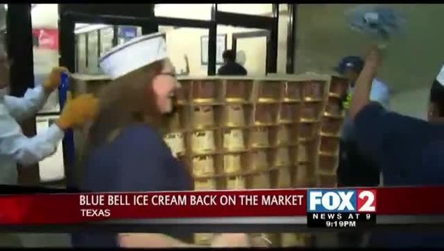 Blue Bell Ice Cream Back On Store Shelves