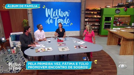 Nas redes sociais, a apresentadora postou clique com o momento inédito em família.