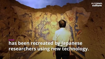 下载视频: Afghan mural destroyed by the Taliban recreated by Japanese design experts