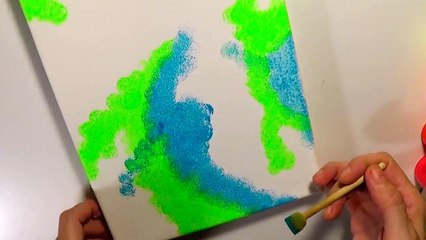 Neon Colors and Gold Abstract Painting