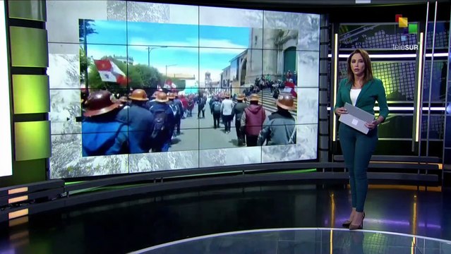 Bolivianos se movilizan en rechazo al paro de la oposición y en apoyo al Gobierno de Arce