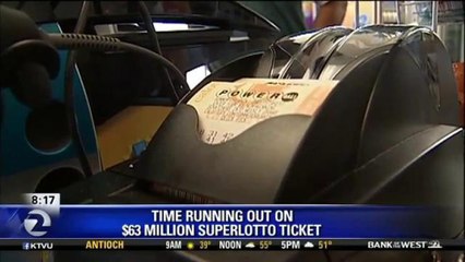 WINNING $63 MILLION LOTTERY TICKET STILL UNCLAIMED