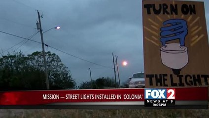 Streetlights Installed for First Time in Mission \'Colonia\'