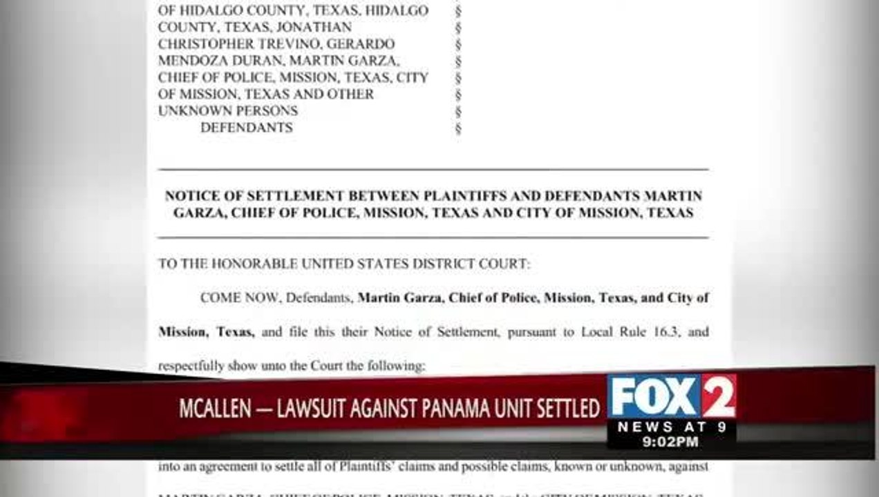 McAllen Residents Settle Lawsuit involving Former HC Sheriff Lupe Trevino and Panama Unit