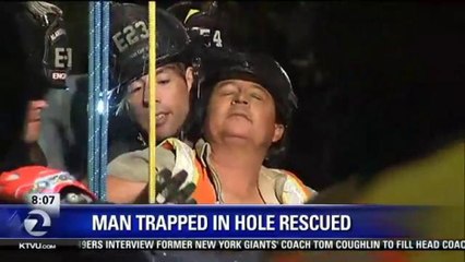 OAKLAND PLUMBER SAFELY RESCUED FROM HOLE