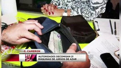 Decomisan 21 máquinas de juegos de azar en Cameron