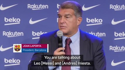 Télécharger la video: Laporta doesn't rule out Barca return for Messi and Iniesta