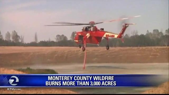 MONTEREY CO FIRE BURNS 3,000 ACRES