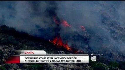 Por cuarto día consecutivo bomberos combaten el incendio Border en el área de Campo