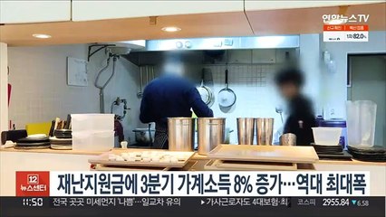 재난지원금에 3분기 가계소득 8% 증가…역대 최대폭