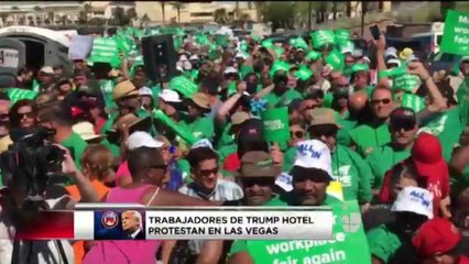 Protestan en el hotel Trump International en Las Vegas