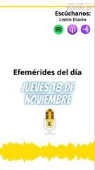 EFEMERIDES: jueves 18 de noviembre de 2021