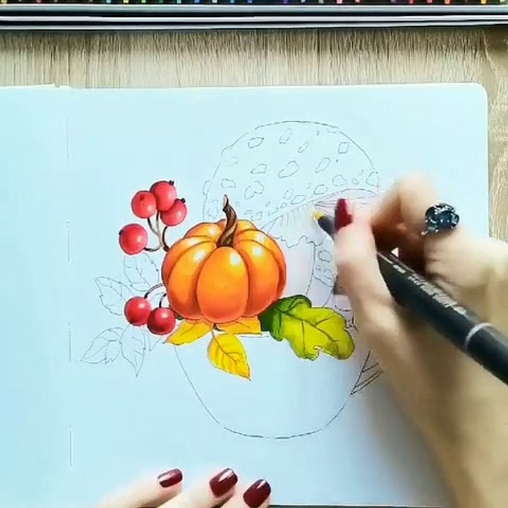Watercolor & Sketch drawing.video