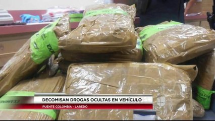 Decomisan drogas  ocultas en un vehículo